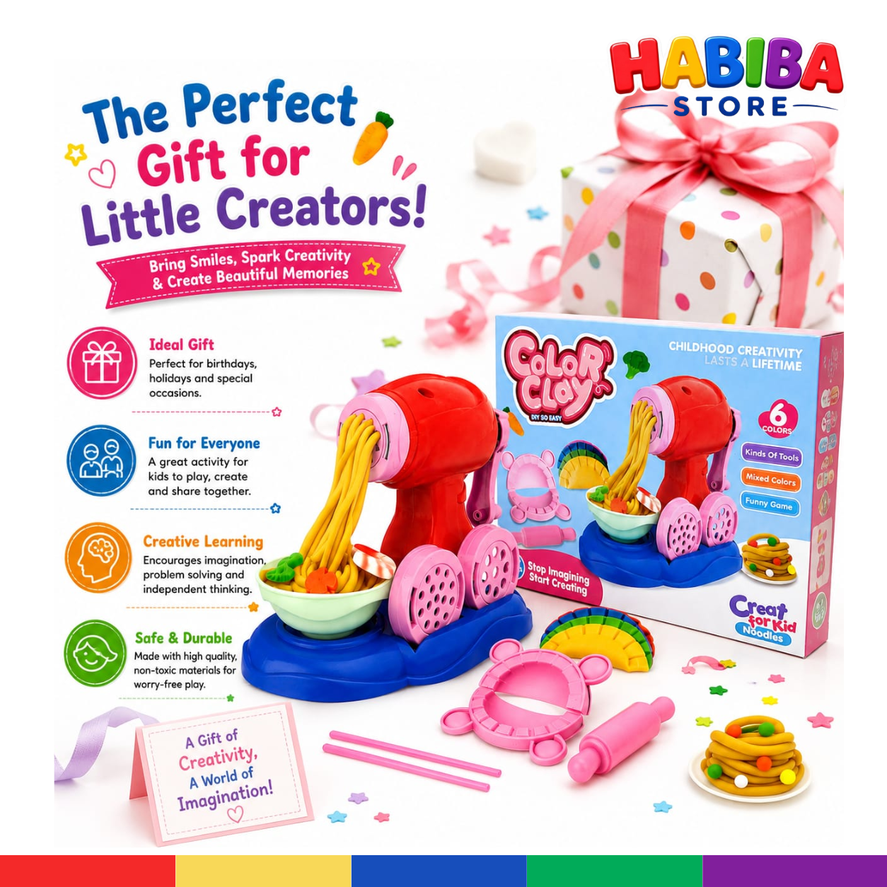 Color Clay Noodles Maker Play Dough Machine Set