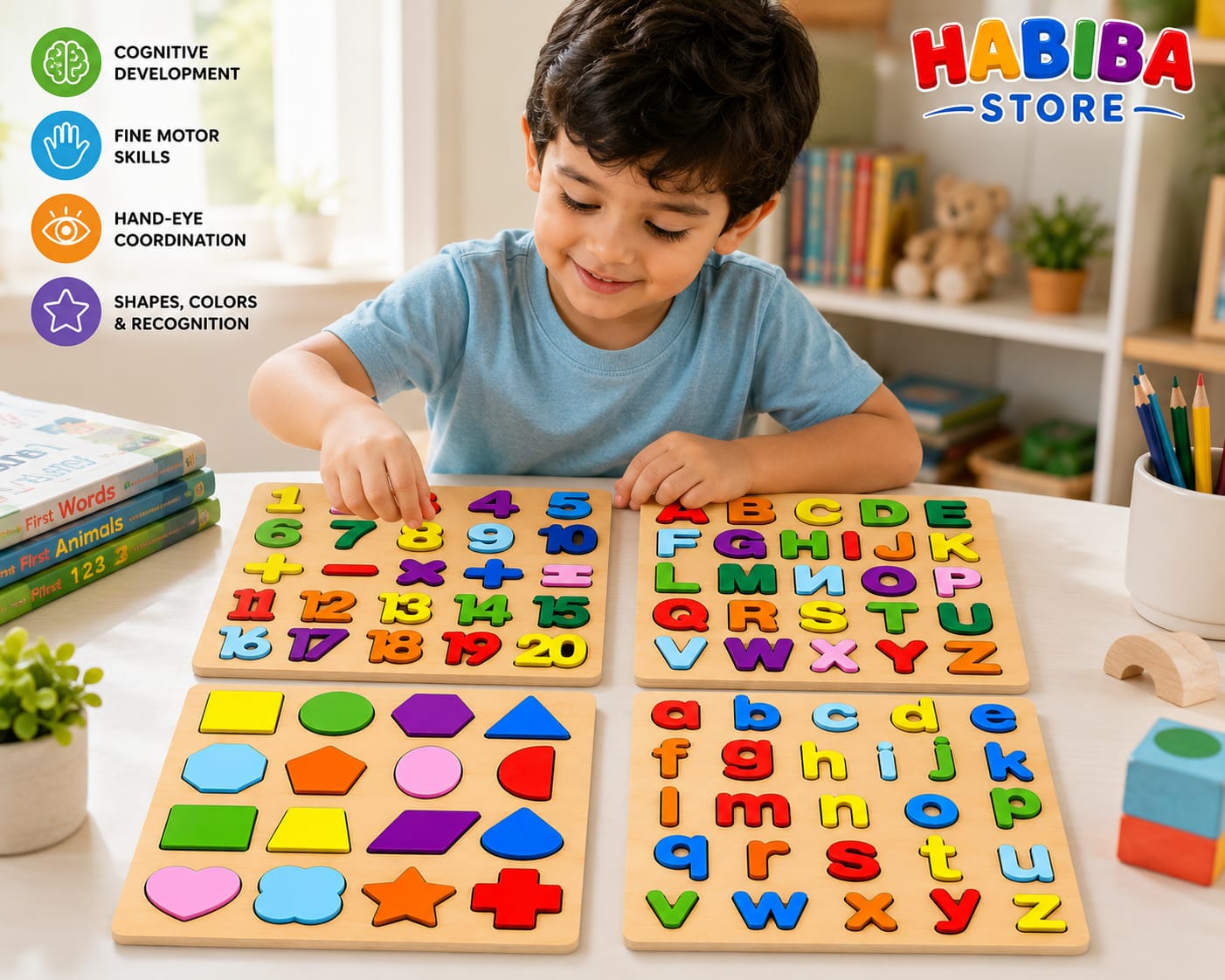 Wooden Alphabet Puzzle Board - Montessori Educational Toy