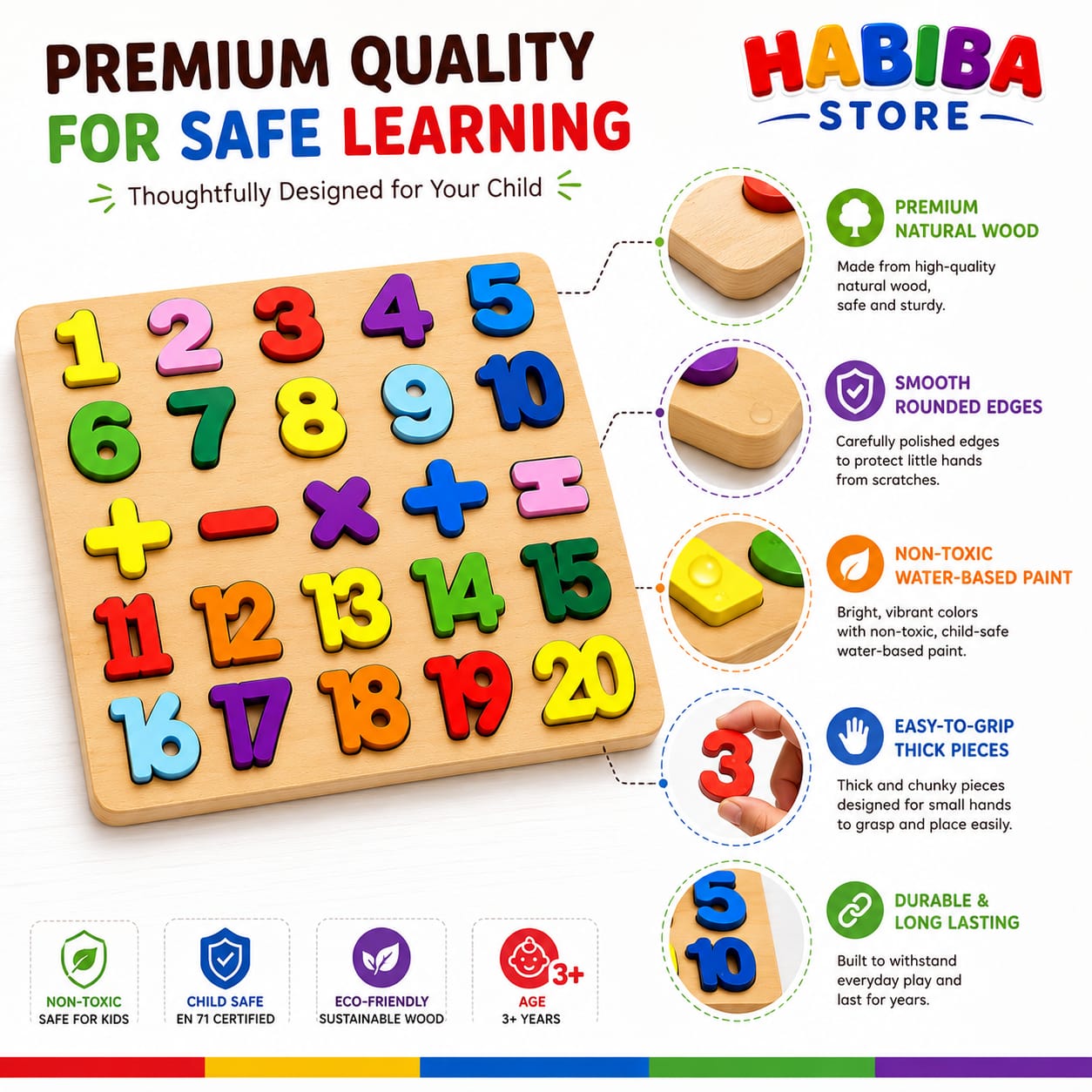 Wooden Alphabet Puzzle Board - Montessori Educational Toy