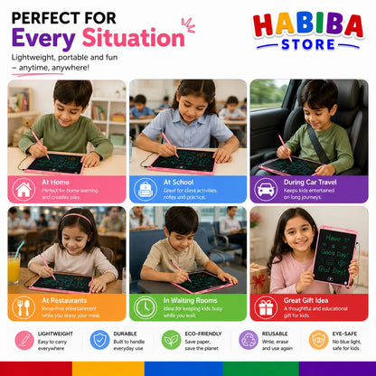 LCD Writing Tablet for Kids – Reusable Drawing & Writing Pad