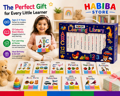 12-in-1 Little Learning Library Box – Educational Board Books for Kids