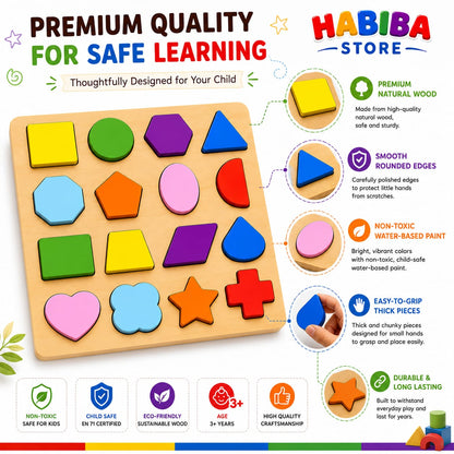 Wooden Alphabet Puzzle Board - Montessori Educational Toy