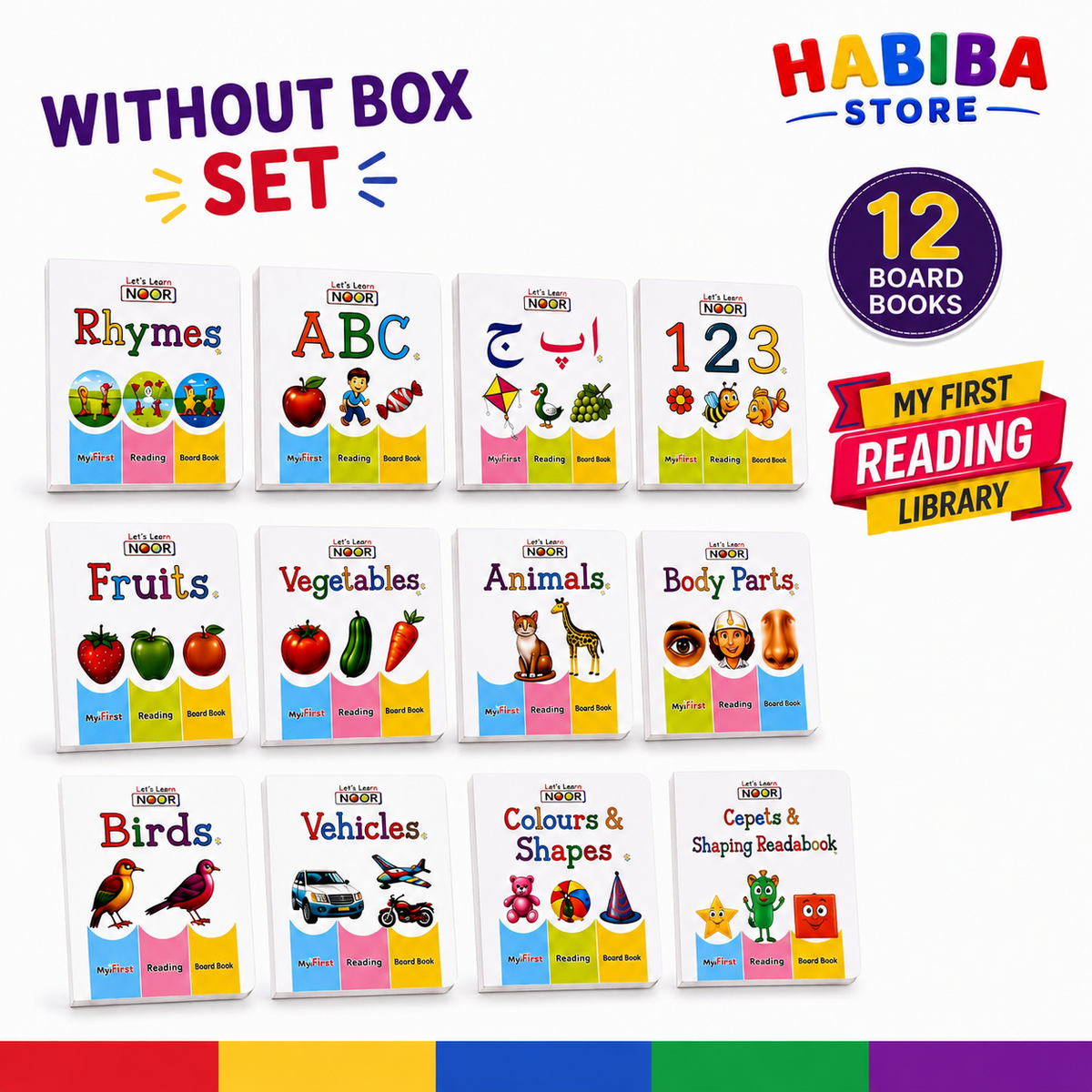 12-in-1 Little Learning Library Box – Educational Board Books
