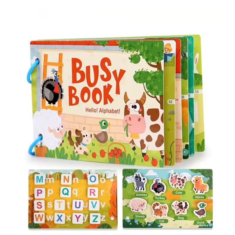 Montessori Busy Book for Toddlers - Interactive Educational Activity Book