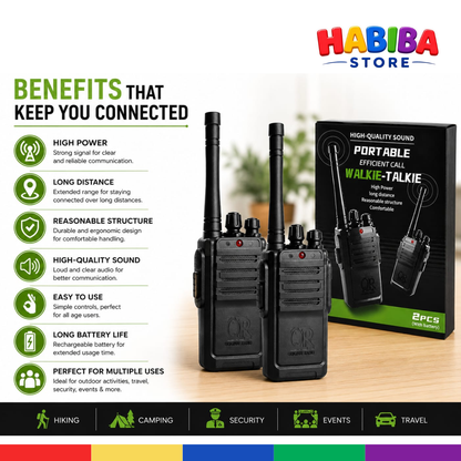 2 Pcs Walkie Talkie Set for Kids – Long Range Two-Way Radio