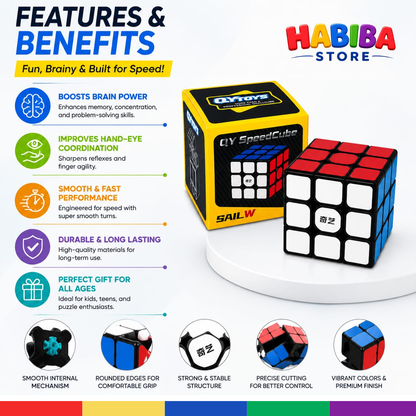 QiYi Sail W 3x3 Speed Cube – Professional Magic Puzzle Cube
