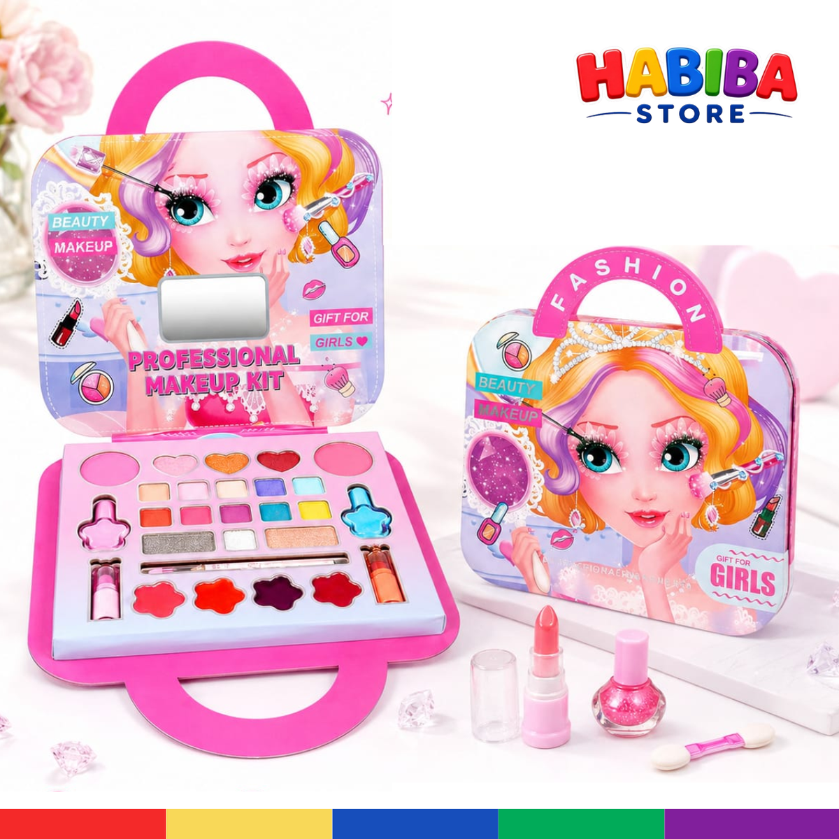 Kids Professional Makeup Kit – Washable Pretend Makeup Set for Girls