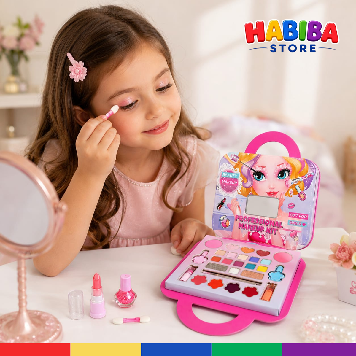 Kids Professional Makeup Kit – Washable Pretend Makeup Set for Girls