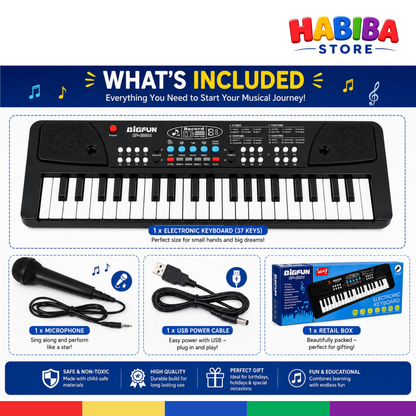 Bigfun 37-Key Electronic Keyboard Piano – Musical Learning Toy