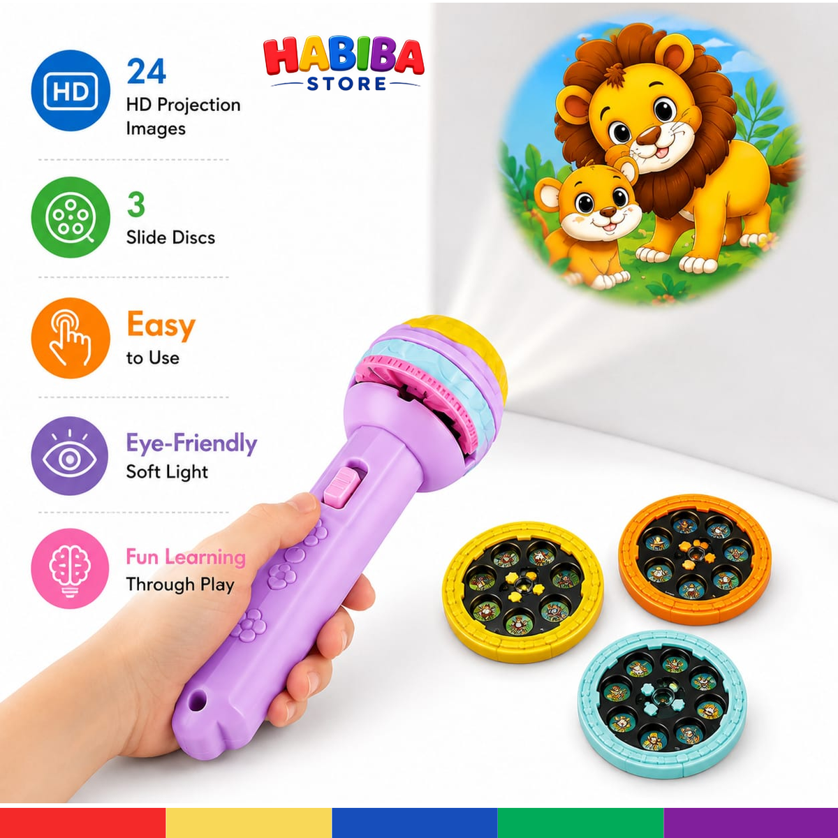 Kids Projector Torch Flashlight with Image Slides