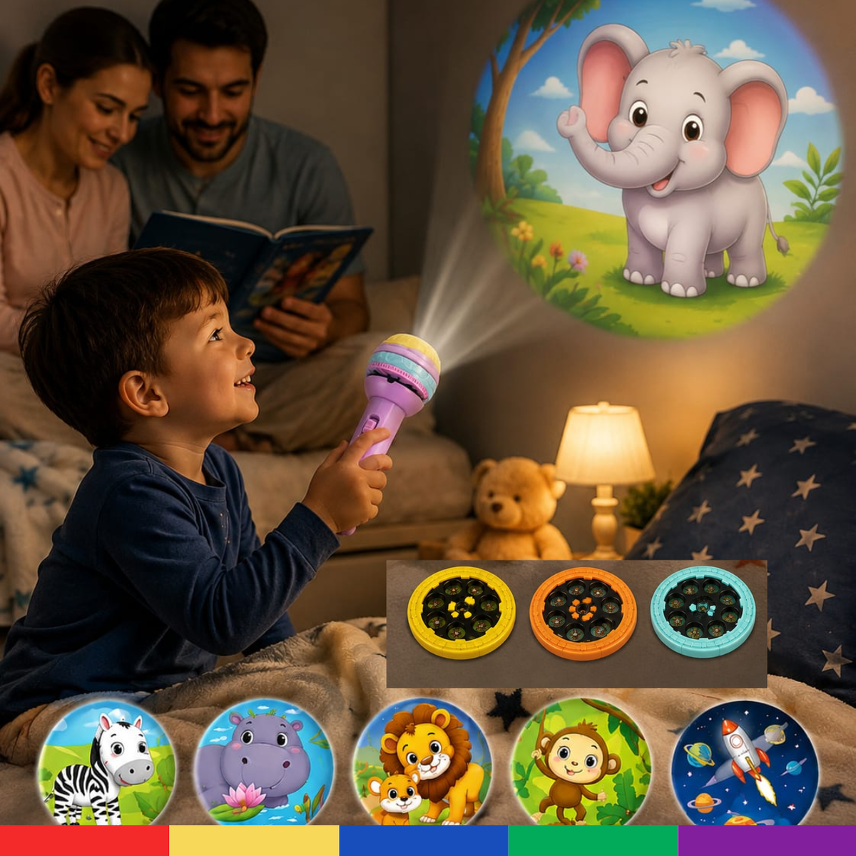 Kids Projector Torch Flashlight with Image Slides
