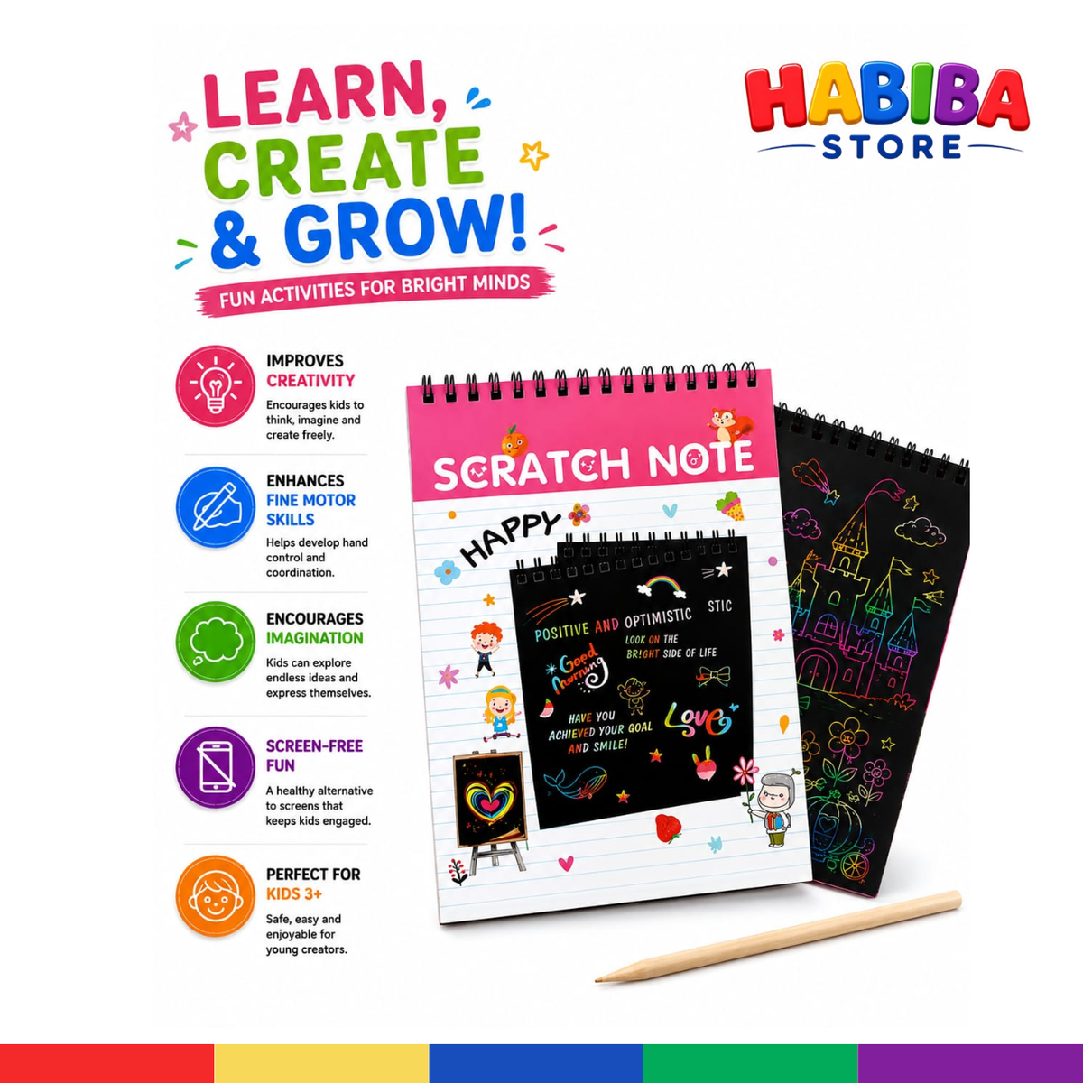 Magic Scratch Book - Kids Colorful Drawing Art Book