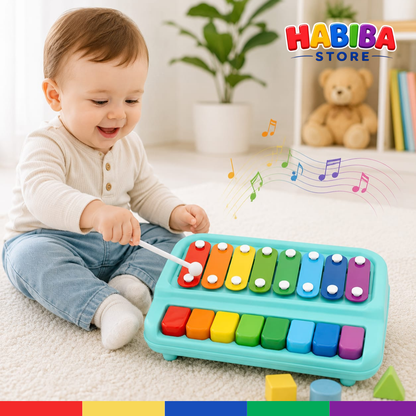 2-in-1 Piano & Xylophone Musical Toy – Educational Music Instrument with Mallets