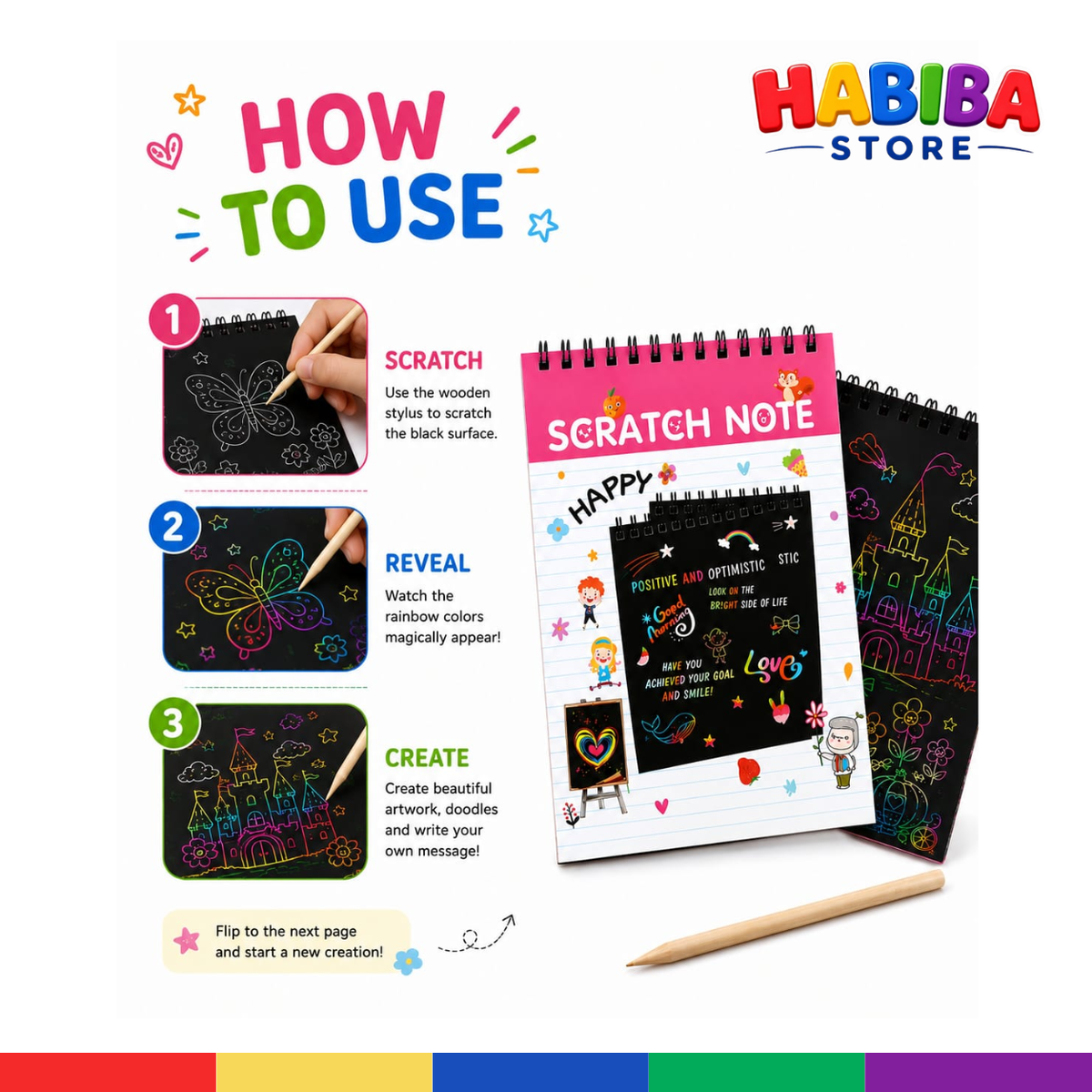 Magic Scratch Book - Kids Colorful Drawing Art Book