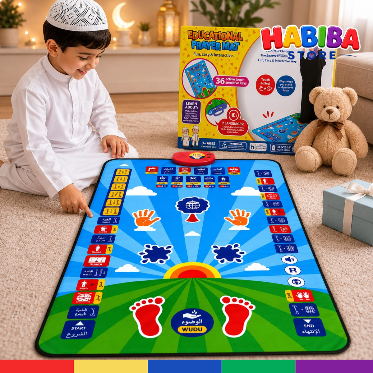 Interactive Educational Prayer Mat for Kids - Learn Salah with Sound