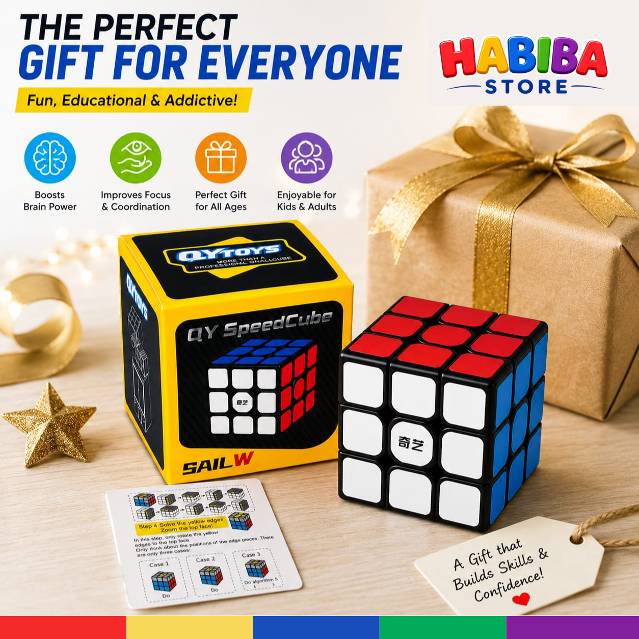 QiYi Sail W 3x3 Speed Cube – Professional Magic Puzzle Cube