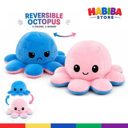 Reversible Octopus Plush Toy – 2-in-1 Mood Changing Soft Stuffed Toy